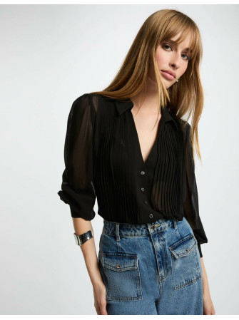 Chemise Plissée Transparente