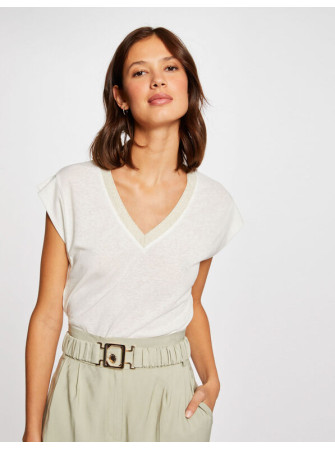 T-Shirt en Lin Col V