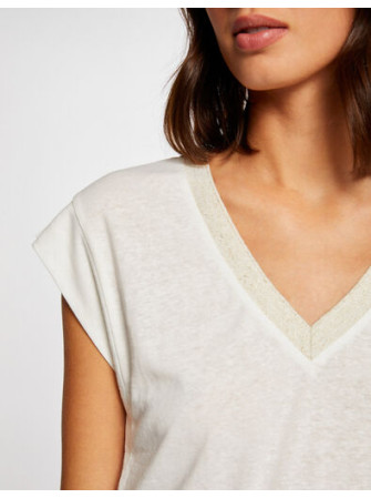 T-Shirt en Lin Col V