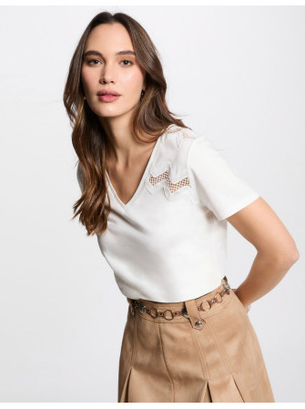 T-Shirt Col V Manches Courtes