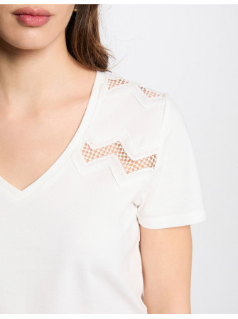T-Shirt Col V Manches Courtes