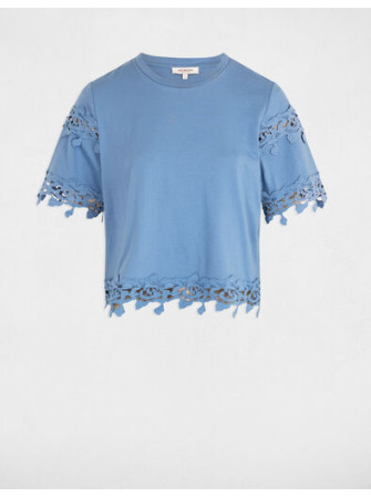 T-Shirt avec Manches et Bas Brodés