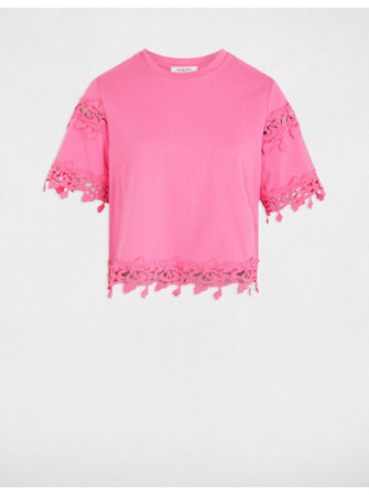 T-Shirt avec Manches et Bas Brodés