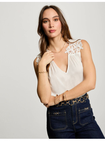 Blouse Col V sans Manches