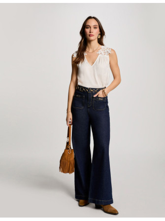 Blouse Col V sans Manches