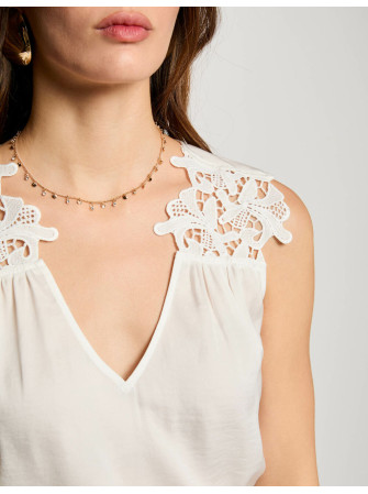 Blouse Col V sans Manches