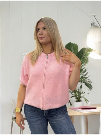 Gilet Zippé Manches Courtes
