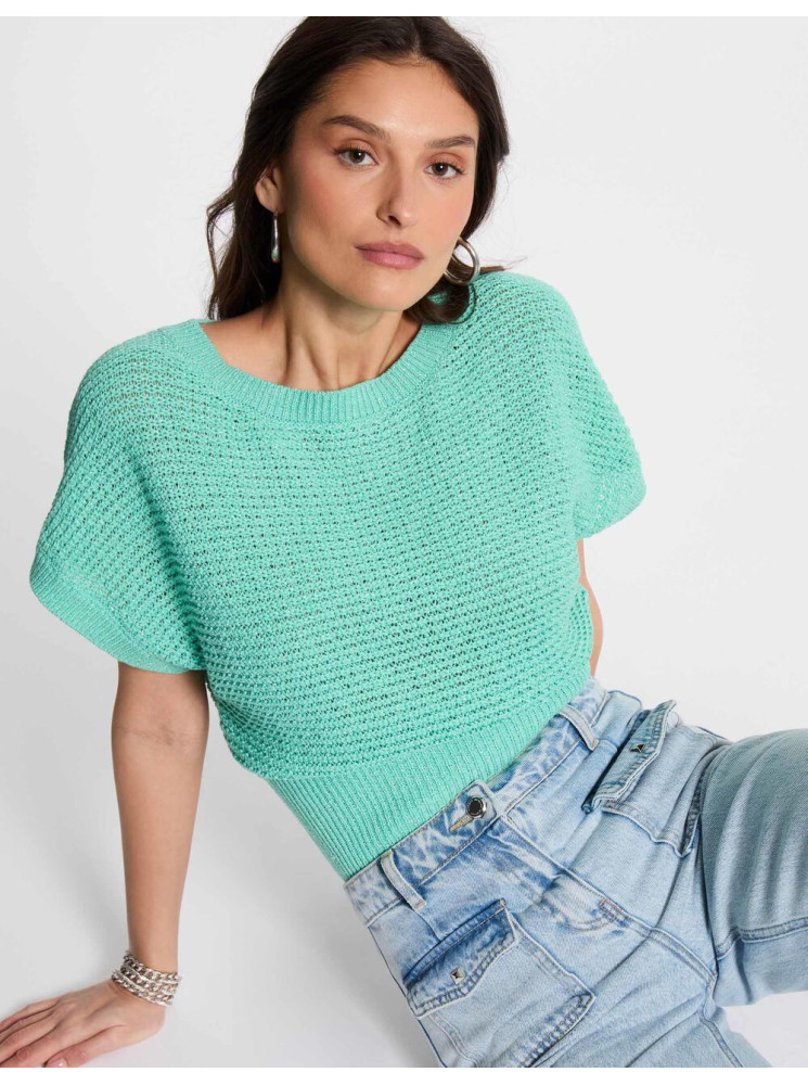 Pull en Maille à Manches Courtes