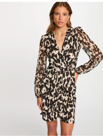 Robe Courte Imprimée à Col V
