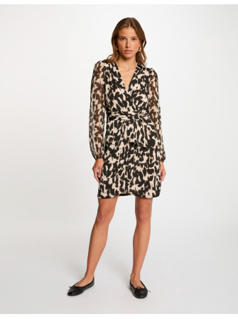 Robe Courte Imprimée à Col V