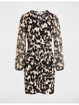 Robe Courte Imprimée à Col V