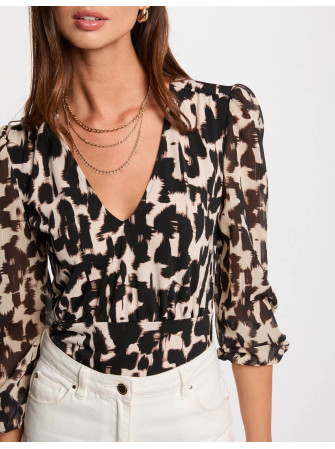 Blouse Imprimée Manches Longues