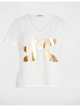 T-Shirt Col V à Manches Courtes