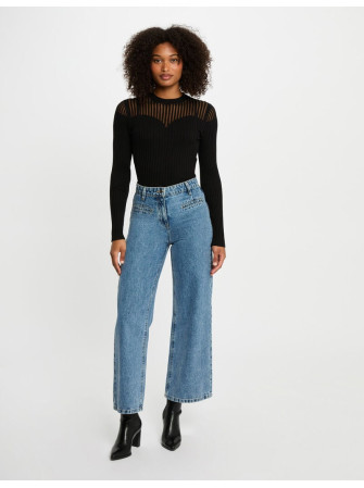 Pull Col Transparent Manches Longues