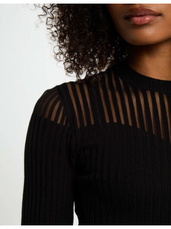 Pull Col Transparent Manches Longues