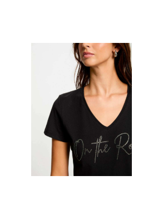 T-Shirt Col V à Manches Courtes