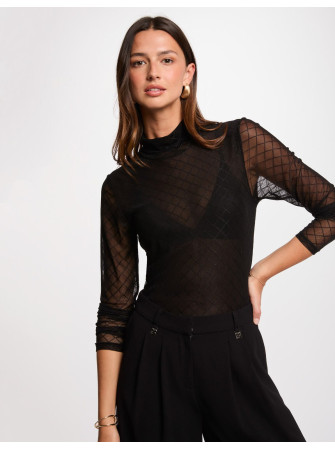 Top Transparent Col Roulé