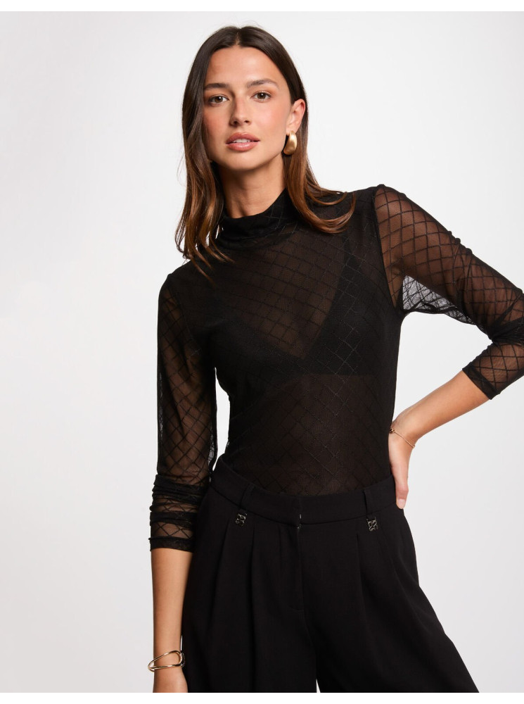 Top Transparent Col Roulé