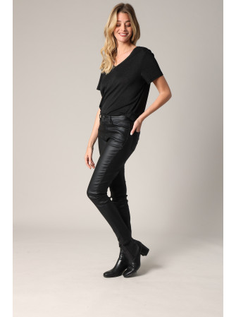 T-Shirt Brillant en Col V