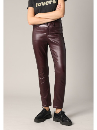 Pantalon Taille Haute Effet...