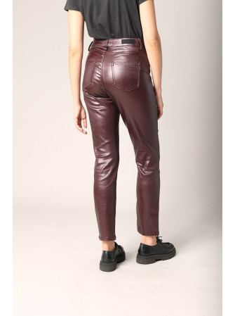 Pantalon Taille Haute Effet Métallisé
