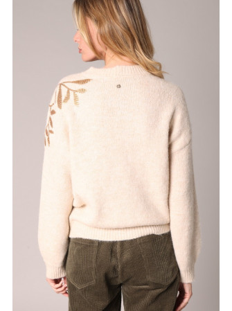 Pull en Maille Broderie en Sequins