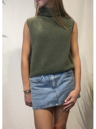 Pull sans manches Col Roulé