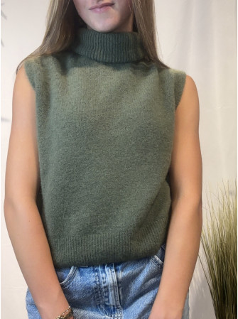 Pull sans manches Col Roulé