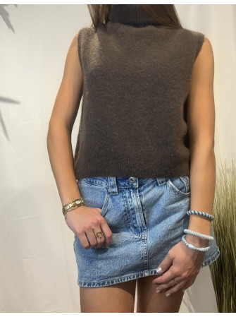 Pull sans manches Col Roulé
