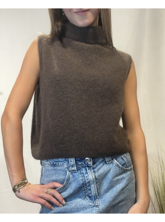 Pull sans manches Col Roulé
