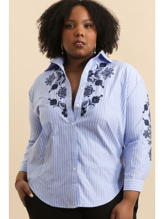 Chemise brodée manches longues