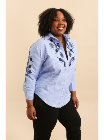 Chemise brodée manches longues