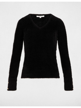 Pull Brillant Col V à Manches Longues