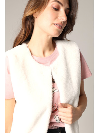 Veste sans Manches en Fausse Fourrure