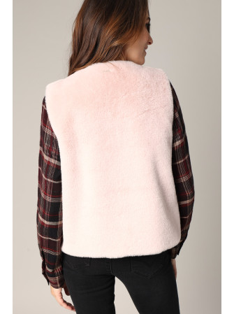 Veste sans Manches en Fausse Fourrure