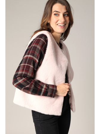 Veste sans Manches en Fausse Fourrure