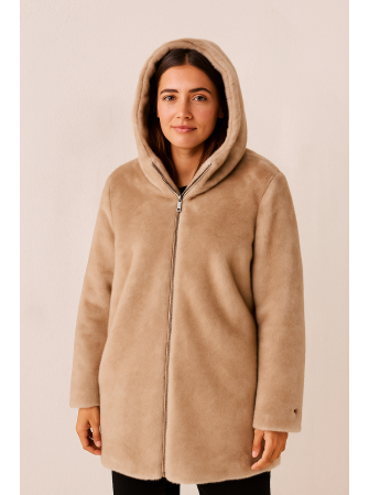 Manteau à Capuche en Fausse...