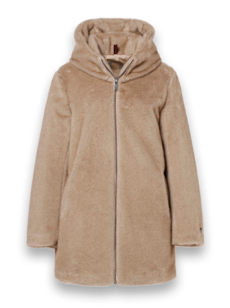 Manteau à Capuche en Fausse Fourrure