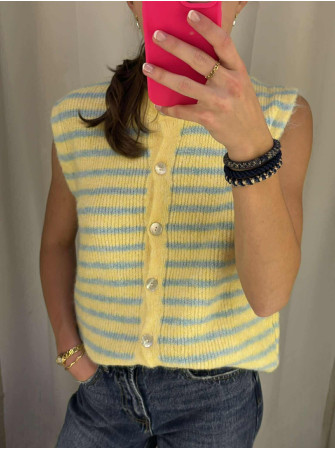 Gilet Rayé sans Manches