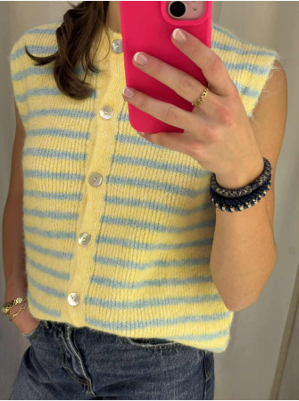 Gilet Rayé sans Manches
