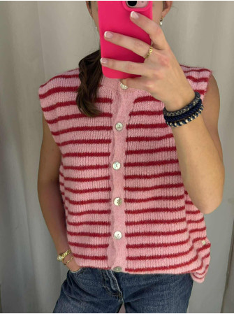 Gilet Rayé sans Manches