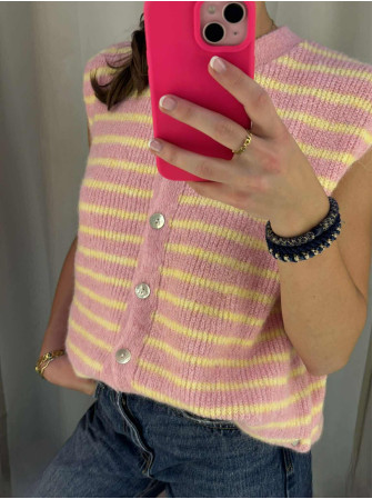 Gilet Rayé sans Manches