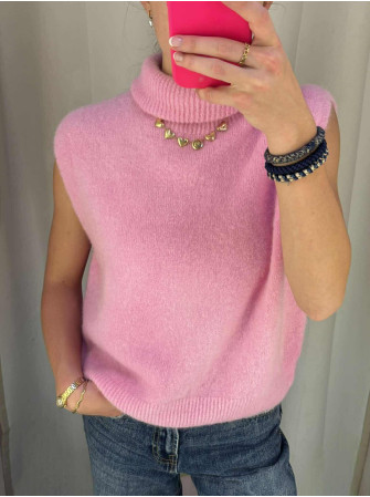 Pull sans manches Col Roulé