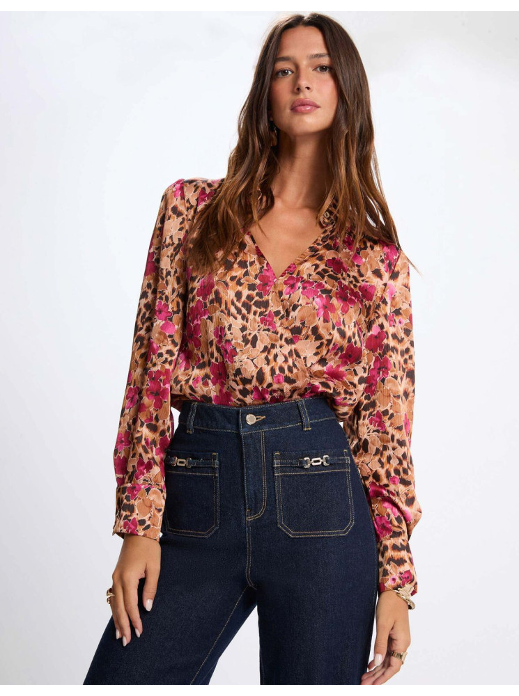 Blouse Imprimée à Col Chemise