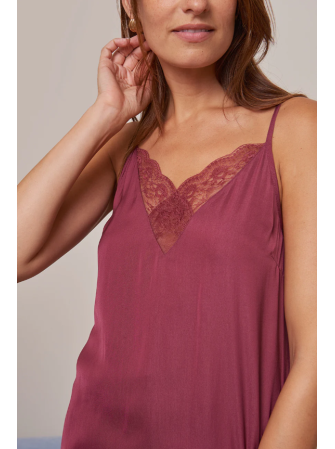 Top Col Dentelle Fines Bretelles