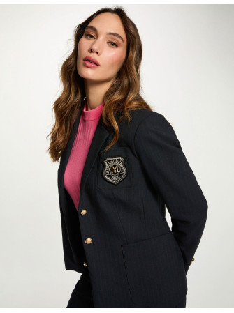 Blazer Droit à Rayures