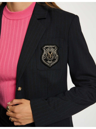 Blazer Droit à Rayures