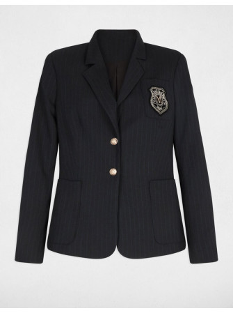 Blazer Droit à Rayures