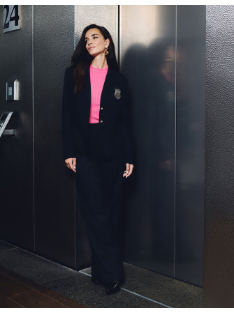 Blazer Droit à Rayures