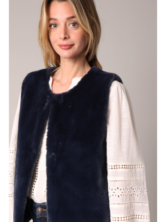 Gilet sans Manches en Fausse Fourrure